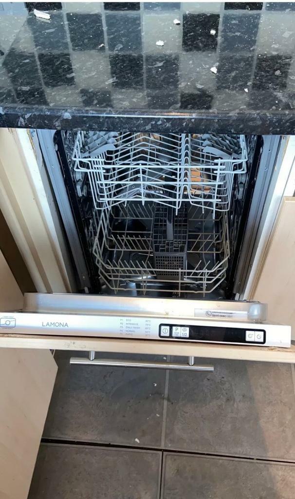 lamona white integrated dishwasher